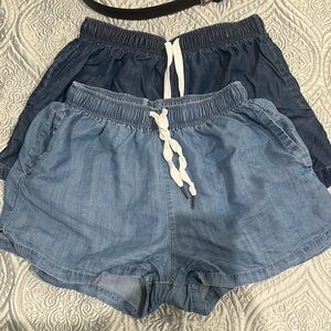 Z Avenue Sz S denim color tie waist shorts bundle